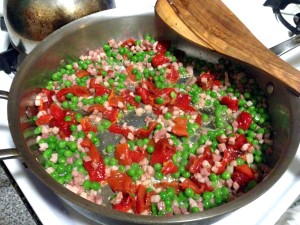 Peas, Peppers and Pancetta